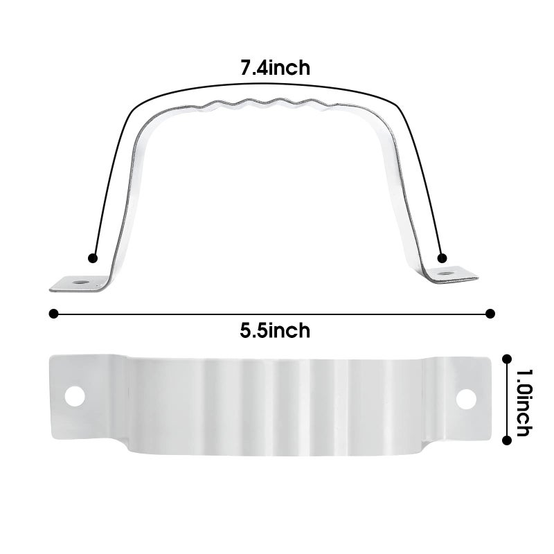 VYH Gutter Straps 2x3,Downspout bracket ,Downspout Strap,(4 Pack, White) - Image 2
